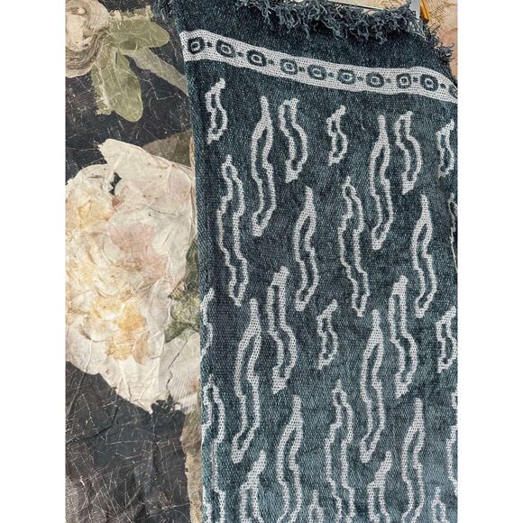 New Anthropologie Jacquard Chenille Roseto Throw Blanket Size 50" X60" - Picture 4 of 8